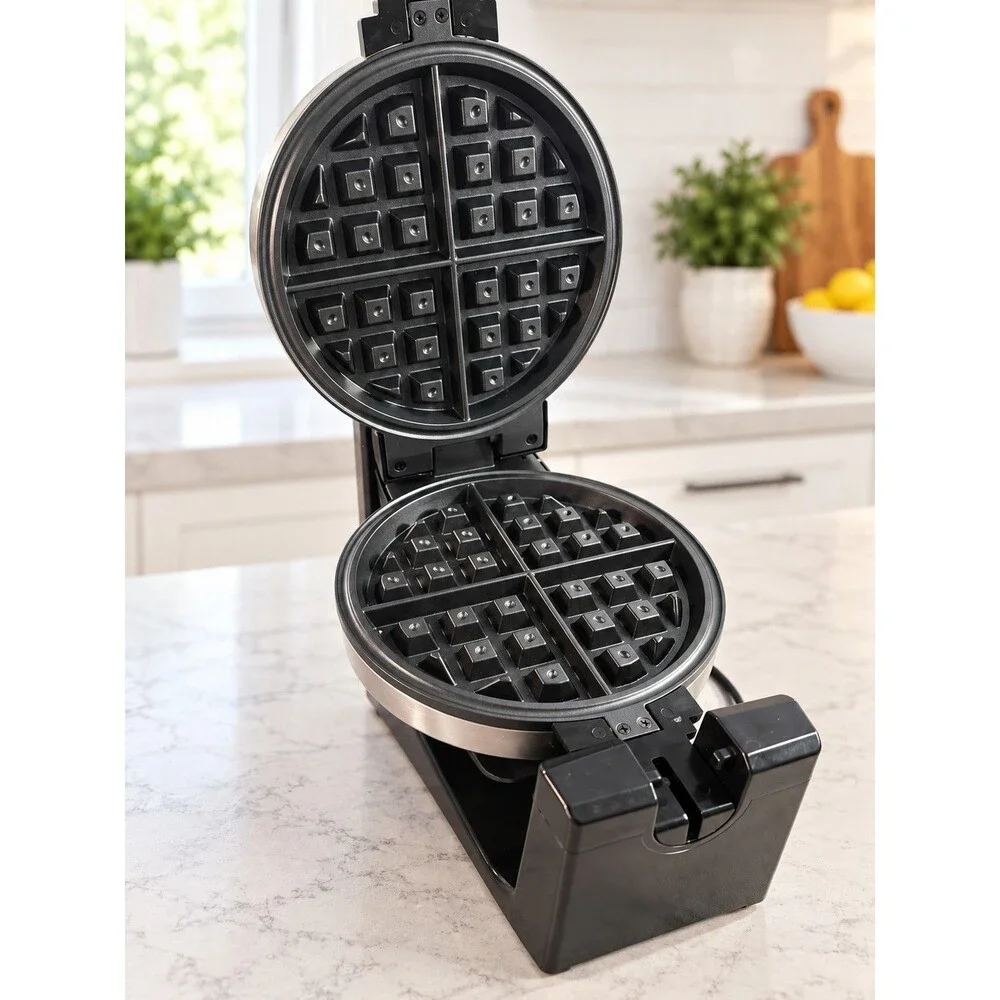 Bella Classic Round Belgian Waffle Maker Rotating Flip Nonstick...